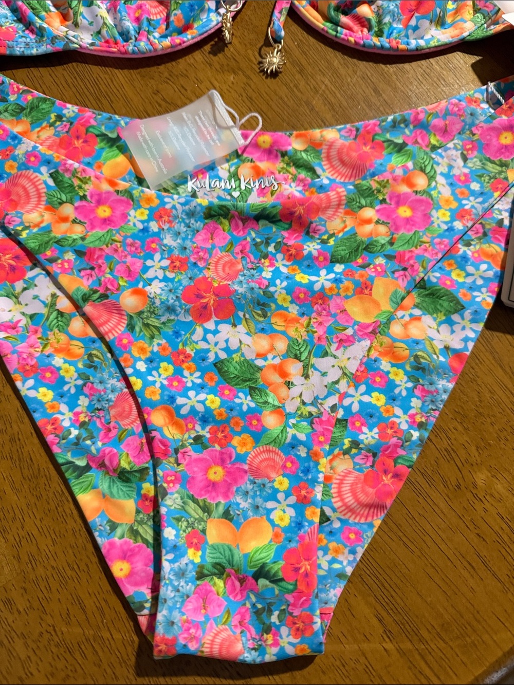 Kulani Kinis Floral Bikini in Pink, Blue, Orange, Yellow - Picture 2 of 14